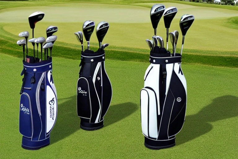 A golf club stand can be used to organize and hold different types of golf clubs.